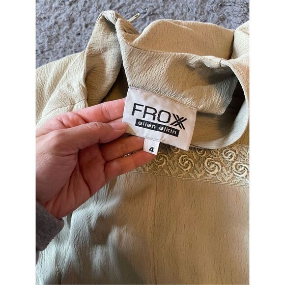 Vintage‎ sage green crepe midi dress size 4 - Picture 6 of 6